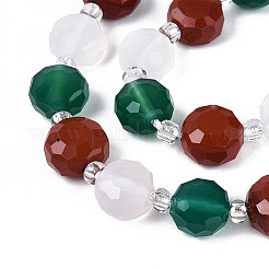 Natural Red Agate & Green Agate & Red Jasper Beads Strands&nbsp;G-T144-19A-01