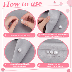 60Pcs 3 Styles Plastic Imitation Pearl Anti-glare Lapel Pins Brooches&nbsp;JEWB-MA0001-04A