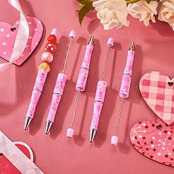 5Pcs Valentine's Day Theme Heart Pattern Plastic with Iron Ball-Point Pen&nbsp;FIND-TA0004-05