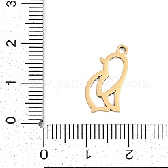 ステンレスペンダント201個  猫のチャーム  18KGP本金メッキ  16x8.5x1mm  穴：1.4mm&nbsp;STAS-F316-05G-03