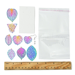 DIY Leaf 201 Stainless Steel Etched Metal Embellishments Dangle Earring Jewelry Making Kits&nbsp;DIY-FS0007-45
