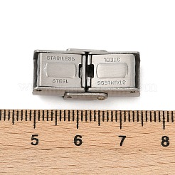 304ステンレススチール時計バンド留め金  長方形  滑らかな表面  ステンレス鋼色  25x12x7.5mm  穴：8x3mm&nbsp;STAS-U055-01B-P