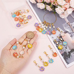 花合金エナメルペンダント装飾セット  真鍮製フープパーツ付き  ミックスカラー  45mm 30本&nbsp;DIY-SC0021-24