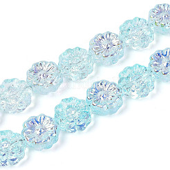 Electroplate Transparent Glass Beads Strands&nbsp;EGLA-N055-01