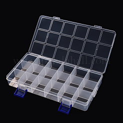プラスチックビーズ保管容器  18コンパートメントオーガナイザーボックス  長方形  透明  21.5x11x3cm&nbsp;CON-S043-05