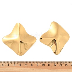 304ステンレススチールスタッドピアス  菱形  18KGP本金メッキ  57.5x59.5mm&nbsp;EJEW-Z084-11G