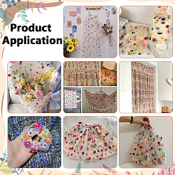 6 Yards Polyester Flower Mesh Embroidery Fabric&nbsp;DIY-NB0015-62
