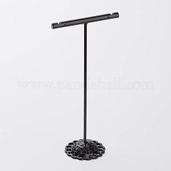 3個Tバー鉄ピアスディスプレイセット  ジュエリーディスプレイラック  ジュエリーツリースタンド  ブラック  90x60x35mm  110x60x35mm  125x60x35mm  3個/セット&nbsp;X-EDIS-P001-01B
