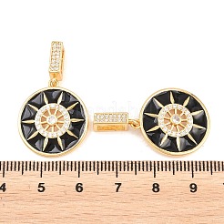 Brass Micro Pave Clear Cubic Zirconia Pendants&nbsp;ZIRC-F148-05G
