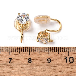 真鍮マイクロパヴェキュービックジルコニアイヤーカフ金具  カン付き  長持ちメッキ  ニッケルフリー  18KGP本金メッキ  15.5x9mm  穴：1.5mm  フラットラウンド：8.5x6mm&nbsp;KK-F898-15C-G