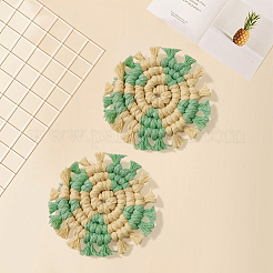 Bohemia Handmade Woven Cotton Coaster&nbsp;AJEW-WH20020-294G