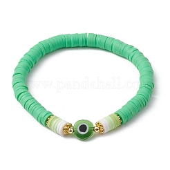 7Pcs 7 Color Polymer Clay Heishi Surfer Stretch Bracelets Set&nbsp;BJEW-JB09639