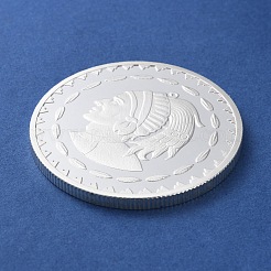 錆びた銀合金チャレンジコイン  感謝の贈り物  人間  40x3mm&nbsp;AJEW-XCP0002-71A