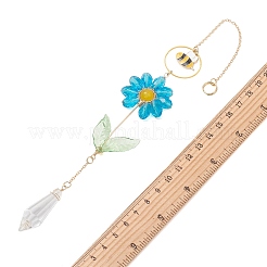 Alloy Enamel Bee & Glass Flower Crystal Suncatcher&nbsp;HJEW-TA00475-04