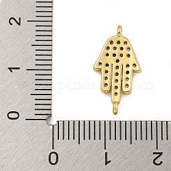 Rack Plating Brass Micro Pave Cubic Zirconia Palm Connector Charms&nbsp;KK-C074-41G
