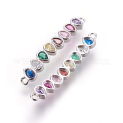 Brass Micro Pave Cubic Zirconia Links&nbsp;ZIRC-L076-006P-NR