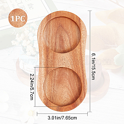 2-Slot Wooden Salt and Pepper Mill Tray&nbsp;WOOD-WH0030-31