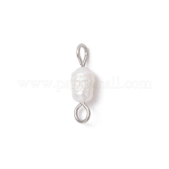 Natural Cultured Freshwater Pearl Potato Links Connector Charms&nbsp;PALLOY-JF04173-01