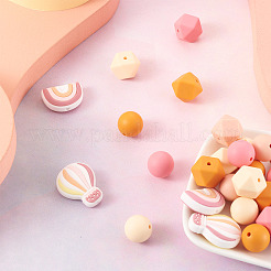 50Pcs 10 Style Food Grade Eco-Friendly Silicone Beads&nbsp;SIL-BT0001-03