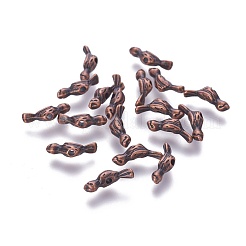 チベット風合金ビーズ  鉛フリー及びカドミウムフリー  鳥  赤銅鉱  12x4x3.5mm  穴：1mm&nbsp;EA11914Y-R