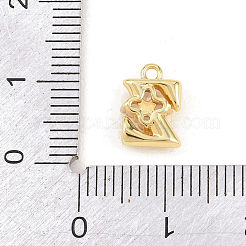 Brass Micro Pave Clear Cubic Zirconia Charms&nbsp;KK-Z151-18G-Z