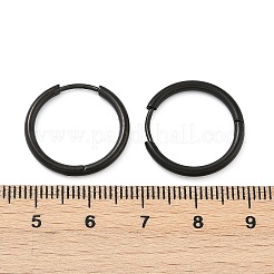 202 ステンレススチール ハギーフープピアス  低刺激性のイヤリング  316サージカルステンレスピン付き  イオンプレーティング（ip）  ブラック  17x2mm&nbsp;EJEW-F111A-17mm-EB