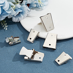 6スタイルの鉄製ボロタイスライド留め具2個  ボロタイ作り用  プラチナ  23~30x20~25x8~9.5mm  穴：2.5mm  内径：2.5~3.5x12~17mm  3個/スタイル&nbsp;IFIN-GF0001-25P