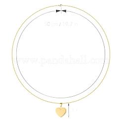 201個のステンレススチール製幾何学ペンダントネックレス  ゴールドカラー  ハート  19.69インチ（50cm）&nbsp;WGD60F5-04