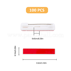 プラスチックブローチの発見  バックバーピン  ホワイト  7x36x6.5mm&nbsp;DIY-WH0430-669C-01