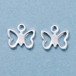 ステンレススチールチャーム201個  蝶  銀  9x10x1mm  穴：1.2mm&nbsp;STAS-H436-44S