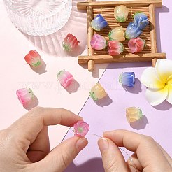 16Pcs 4 Colors Gradient Color Opaque Acrylic Beads&nbsp;MACR-CJ0002-32