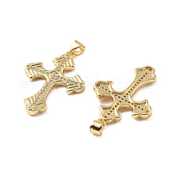 Brass Micro Pave Cubic Zirconia Pendants&nbsp;KK-R229-10G-D