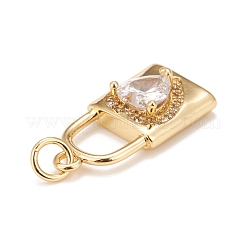 Brass Micro Pave Cubic Zirconia Pendants&nbsp;KK-A161-30G