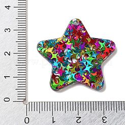 クリスマステーマのアクリルペンダント  スターのチャーム  カラフル  30x31.5x2mm  穴：1.6mm&nbsp;FIND-M035-04E