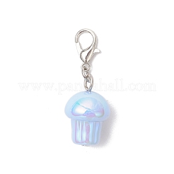 UV Plating Acrylic Mushroom Pendant Decorations&nbsp;HJEW-JM03393