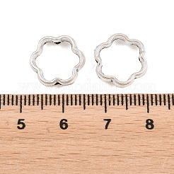 チベットスタイル合金ビーズフレーム  花  アンティークシルバー  12.5x13.5x3~3.5mm  穴：1.6mm  インナーサイズ：10.5x10.5mm&nbsp;FIND-E054-09AS