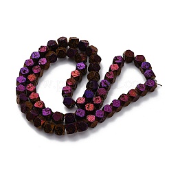 Electroplated Natural Lava Rock Beads Strands&nbsp;G-A256-C01-01B