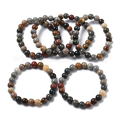 Natural Alashan Agate Round Beads Stretch Bracelets for Women&nbsp;BJEW-Z158-03M-03