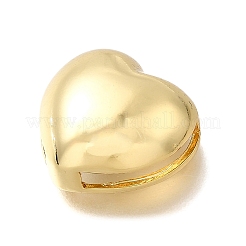 真鍮ビーズ  ハート  18KGP本金メッキ  14.5x16.5x7.5mm  穴：2.5x2.5mmと12.5x2.5mm&nbsp;KK-Z125-11G