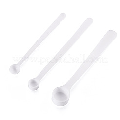 30個 3種類のプラスチックスプーン  長い柄のスプーン  キッチン用品  ホワイト  83~95x10~15.5x5~9.5mm  10個/スタイル&nbsp;AJEW-TA0001-89