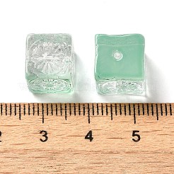 透明ガラスビーズ  キューブ  アクアマリン  10x11x11mm  穴：1.5mm&nbsp;GLAA-A012-04A