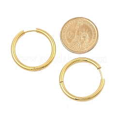 PVD 真空メッキ 304 ステンレススチール ハギー フープ イヤリング 女性用  18KGP本金メッキ  30x3mm&nbsp;EJEW-F280-07H-G