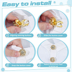 8Pcs Brass Rhinestone Cufflinks&nbsp;KK-ME0003-84G
