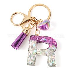 Alloy Resin Heart Keychains&nbsp;KEYC-TADJ0002-01G-R