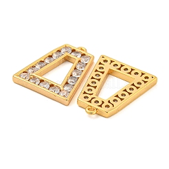 ブラスクリアキュービックジルコニアチャーム  台形  18KGP本金メッキ  19x15x2mm  穴：1mm&nbsp;KK-N254-33G