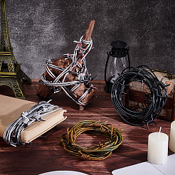 4Pcs 4 Colors Halloween Plastic with Iron Inside Fake Barbed Wire Garlands for Party Home Decoration Crafts&nbsp;KY-GA0001-40