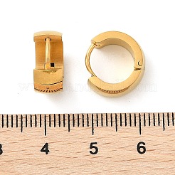 304ステンレススチール研磨効果フープピアス  イオンプレーティング（ip）  ゴールドカラー  13.5x6mm&nbsp;EJEW-M001-29A-G