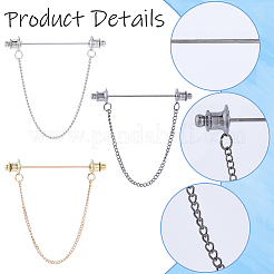 Zinc Alloy Hanging Chain Brooches&nbsp;FIND-GF0006-87D