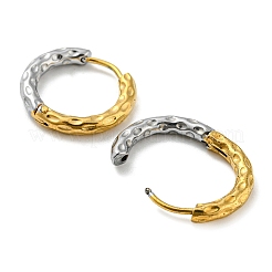 女性用ツートンカラー 304 ステンレススチール フープピアス  ゴールデン·ステンレス鋼色  17x2.5mm&nbsp;EJEW-Q790-01B