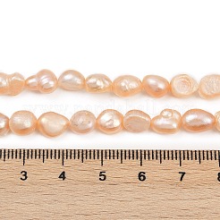 天然養殖淡水パールビーズ連売り  研磨両側  グレード2 A  桃パフ  6~7mm  穴：0.6mm  約44~45個/連  13.39''~13.58''（34~34.5センチメートル）&nbsp;PEAR-P064-20I-03B-02